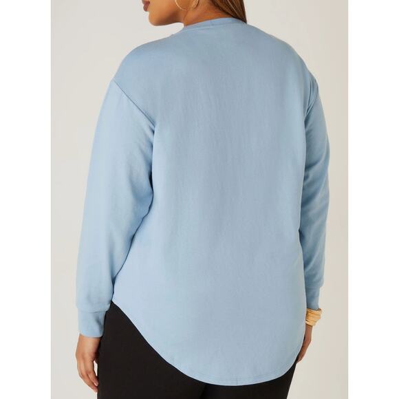 PLUS Size 22/24 3X | Women’s Holiday Sparkle Embroidered Hi Low Sweatshirt | NWT - Picture 3 of 4